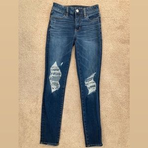 Distressed High Waisted Skinny Jeans